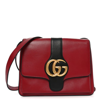 Gucci Calfskin Medium Arli Flap Shoulder Bag New Cherry Red Black 1 of 10