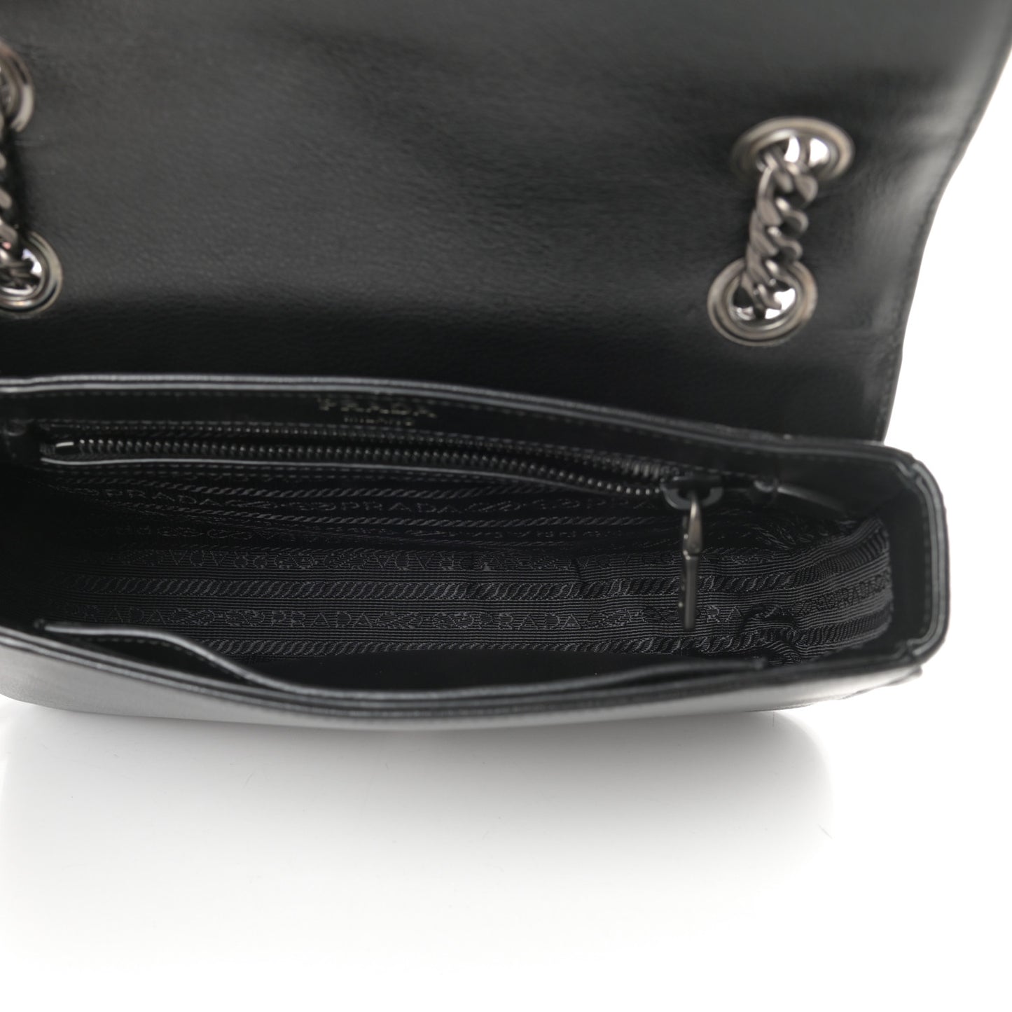 Glace Calfskin Studded Crossbody Black