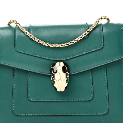 Bulgari Calfskin Small Serpenti Forever Snake Strap Crossbody Bag Emerald Green 6 of 8