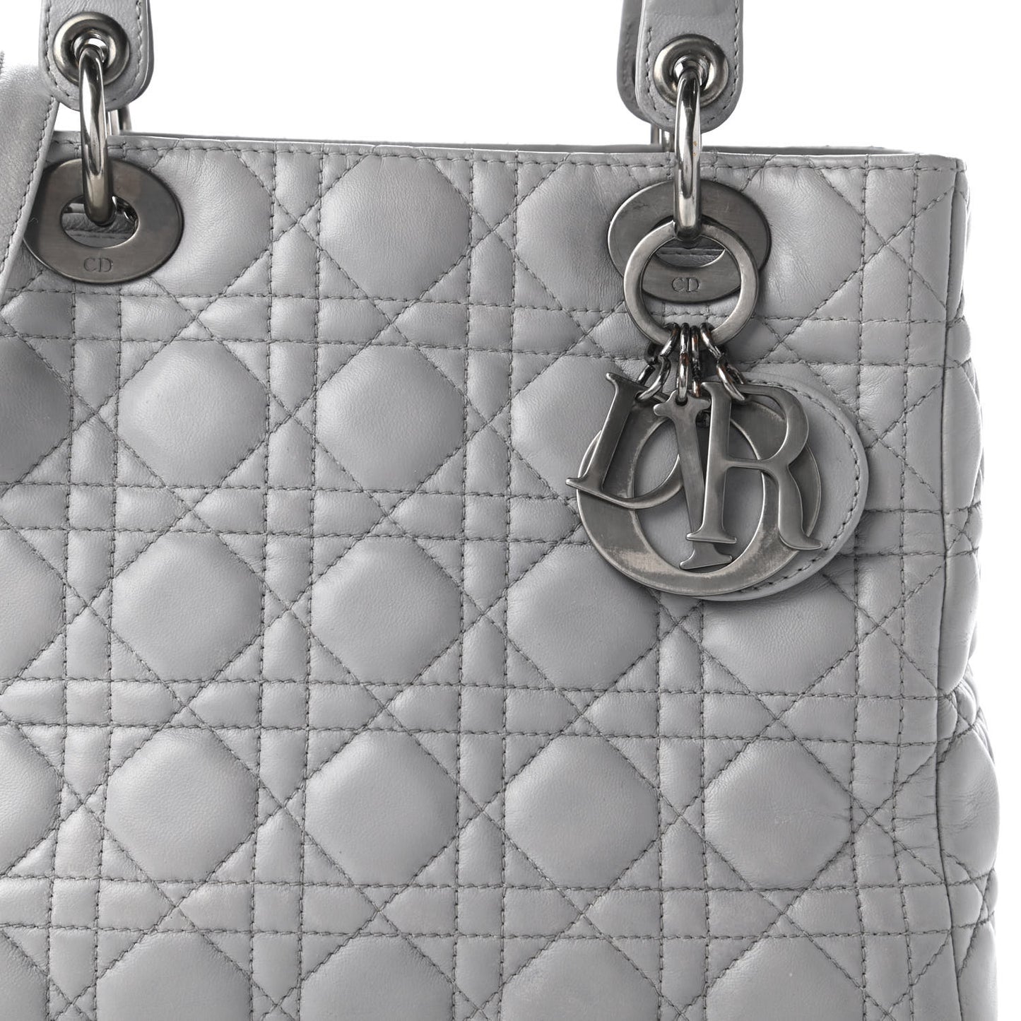 Lambskin Cannage Medium Lady Dior Grey