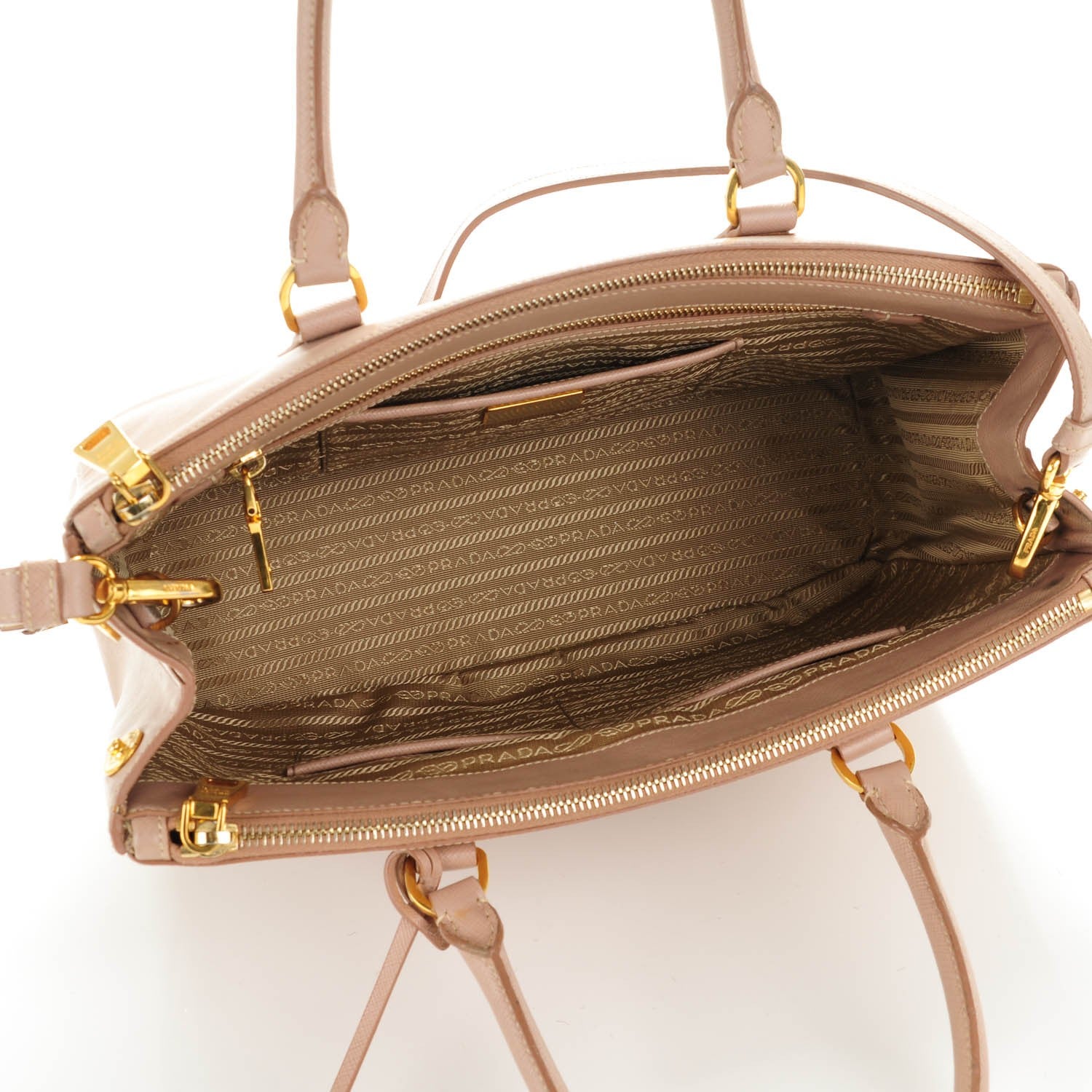 Prada Saffiano Medium Galleria Double Zip Tote Cammeo 9 of 12