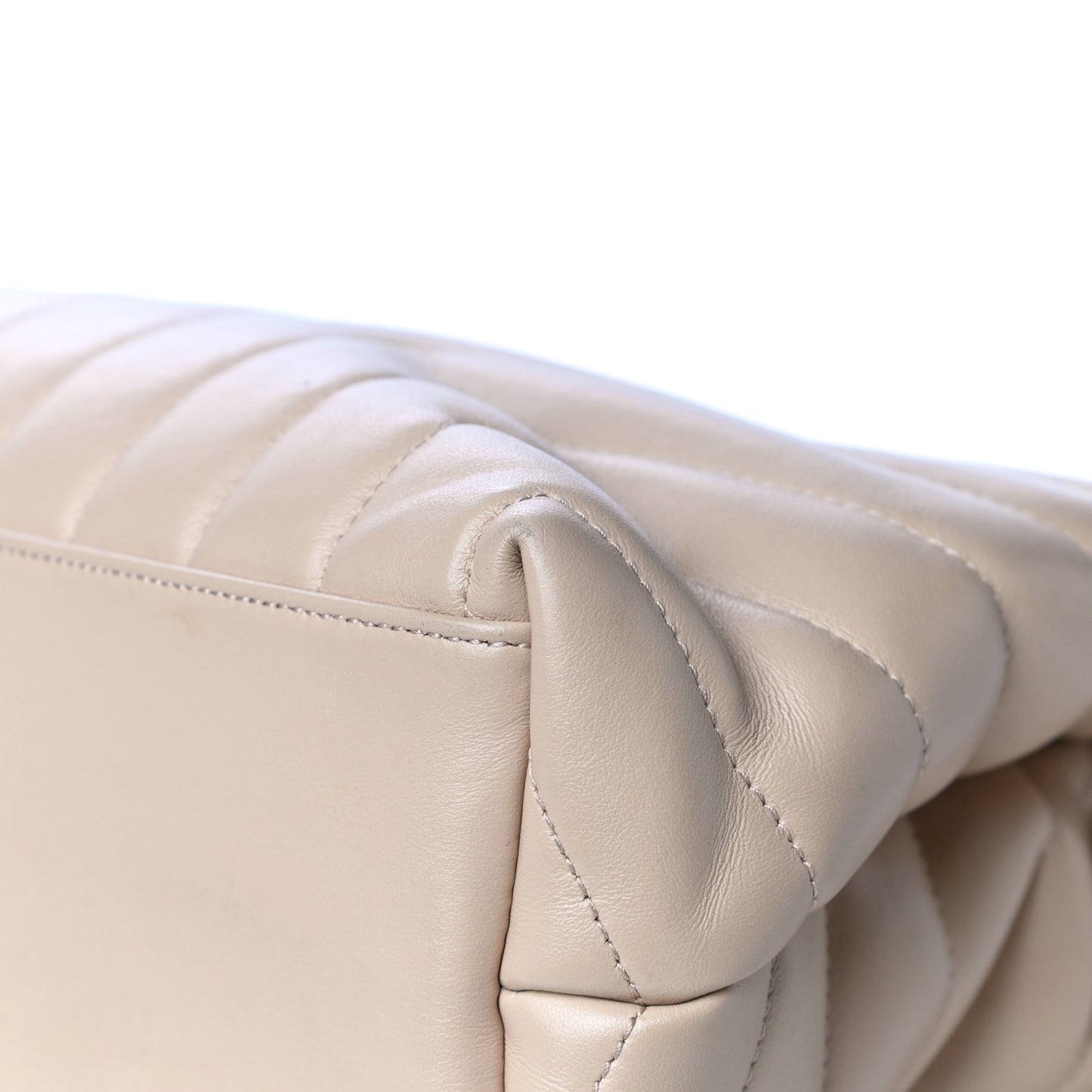 Calfskin Y Quilted Monogram Medium Loulou Chain Satchel Nude Powder