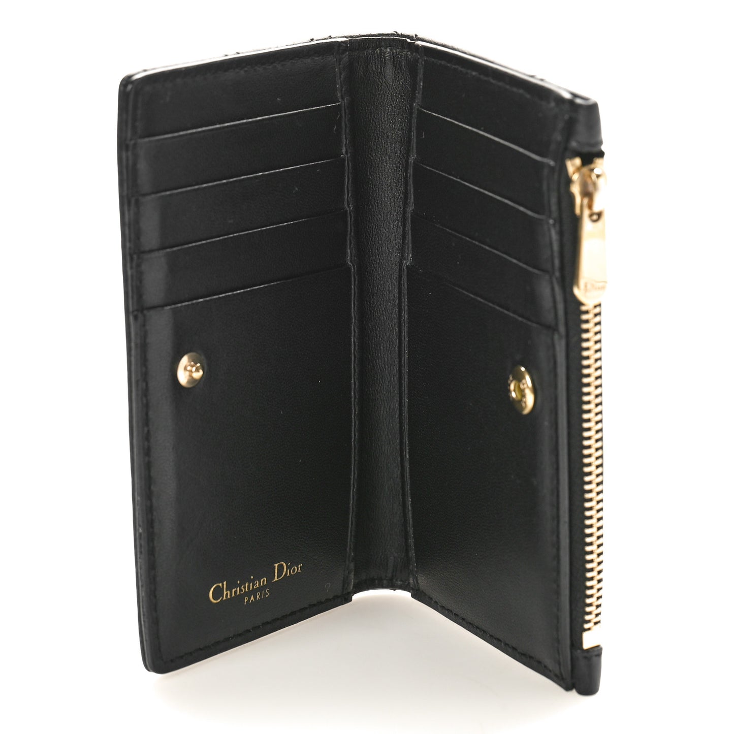 Calfskin Cannage Diorama Wallet Black