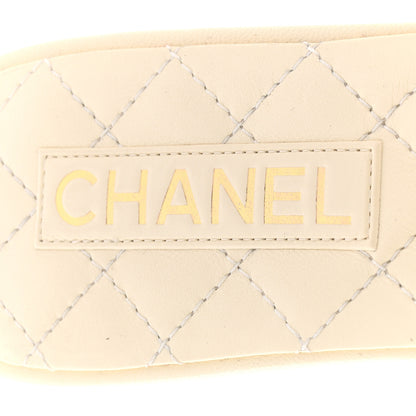 Chanel Lambskin Quilted CC Turnlock Sandals 41 Ivory 8 of 14
