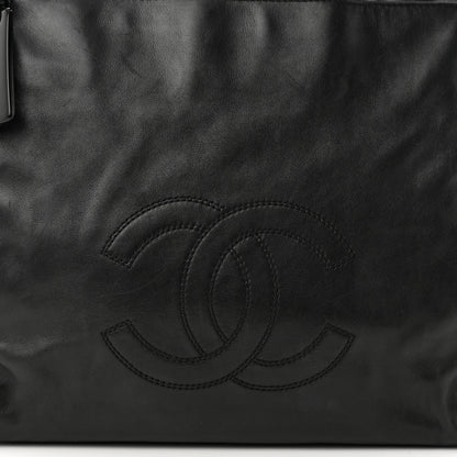Chanel Lambskin CC Stitched Logo Tote Black 8 of 12
