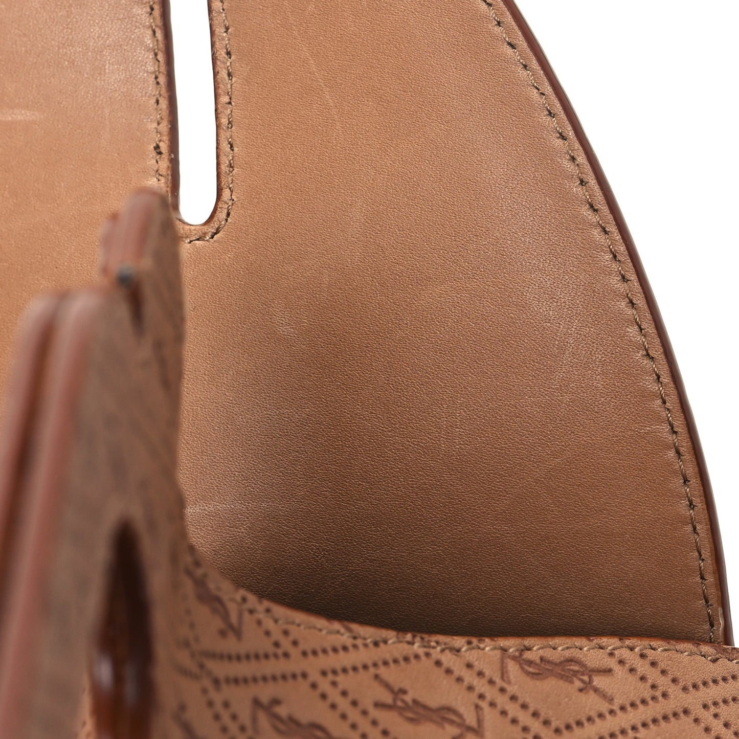 Calfskin Monogram Take Away Box Dusty Vintage Brown Gold