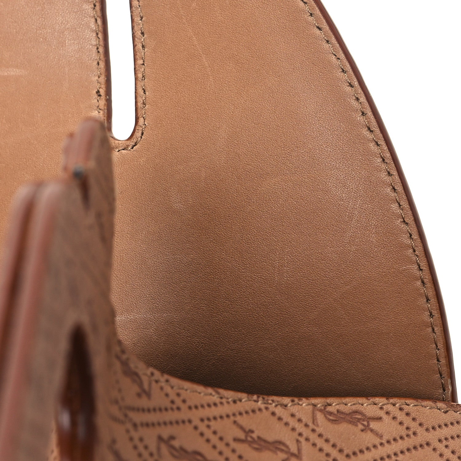 Saint Laurent Calfskin Monogram Take Away Box Dusty Vintage Brown Gold 11 of 11