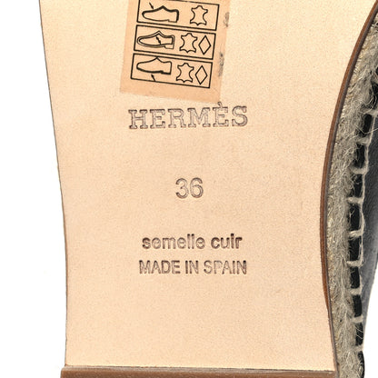 Hermes Nappa Womens Guapa Espadrilles 36 Black 6 of 7