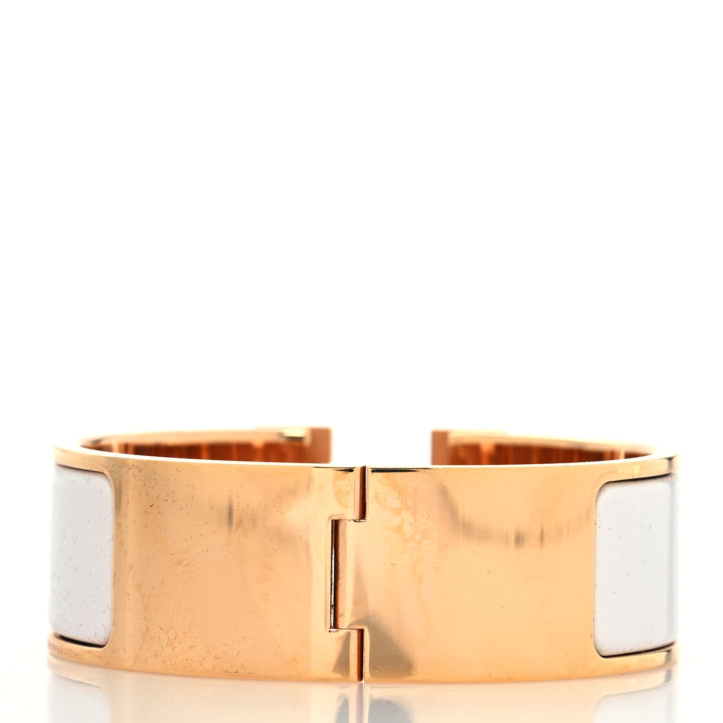 Enamel Wide Clic Clac H Bracelet PM White