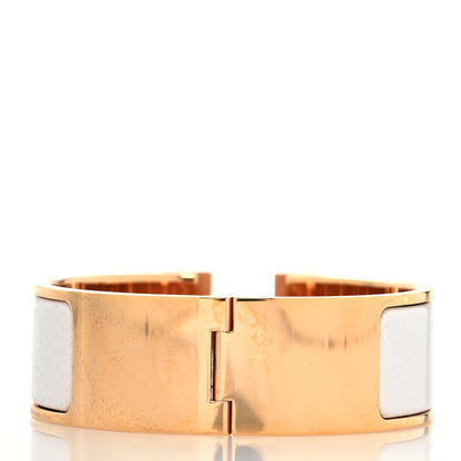 Hermes Enamel Wide Clic Clac H Bracelet PM White 3 of 6