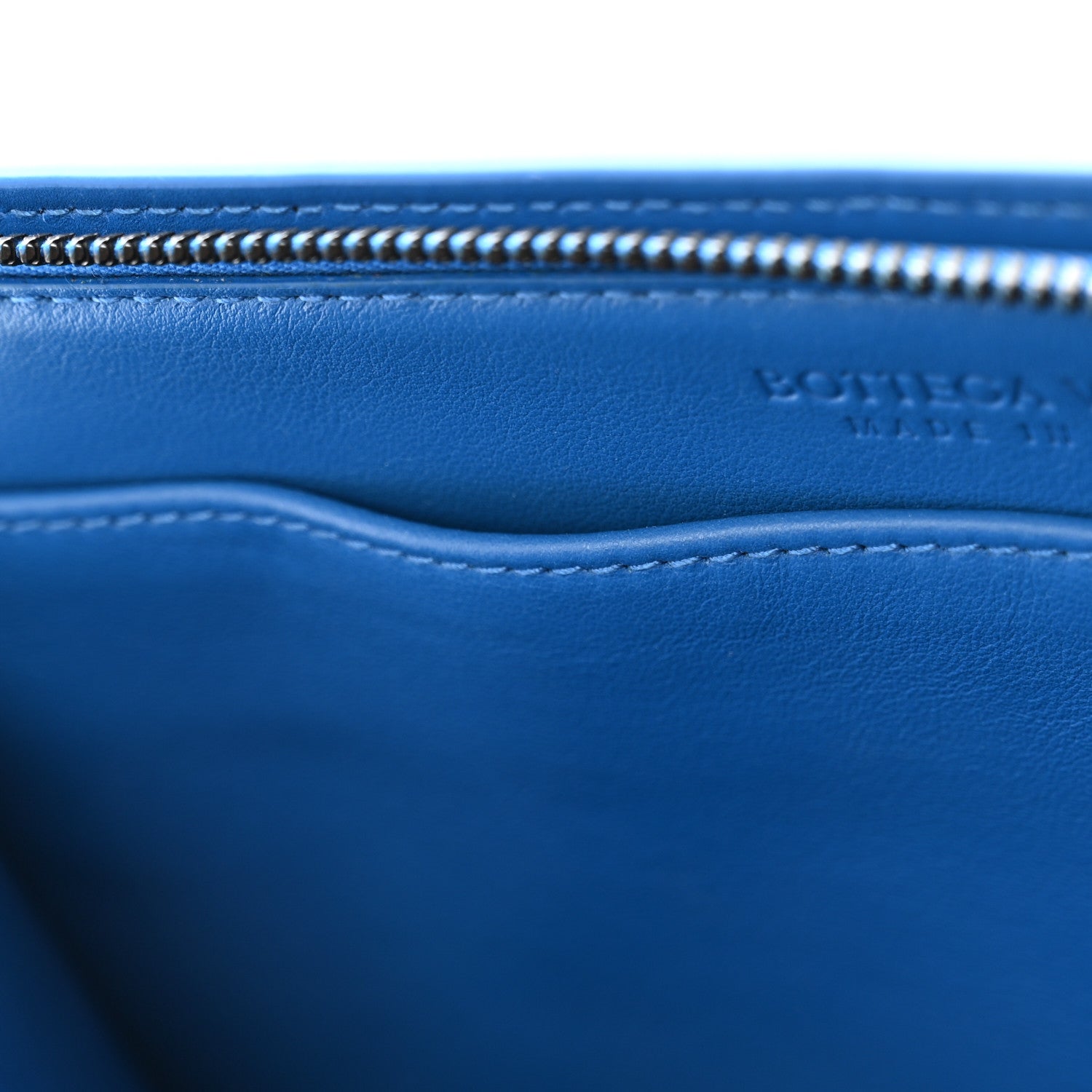 Bottega Veneta Nappa Intrecciato Wristlet Zip Wallet Bluette 7 of 8