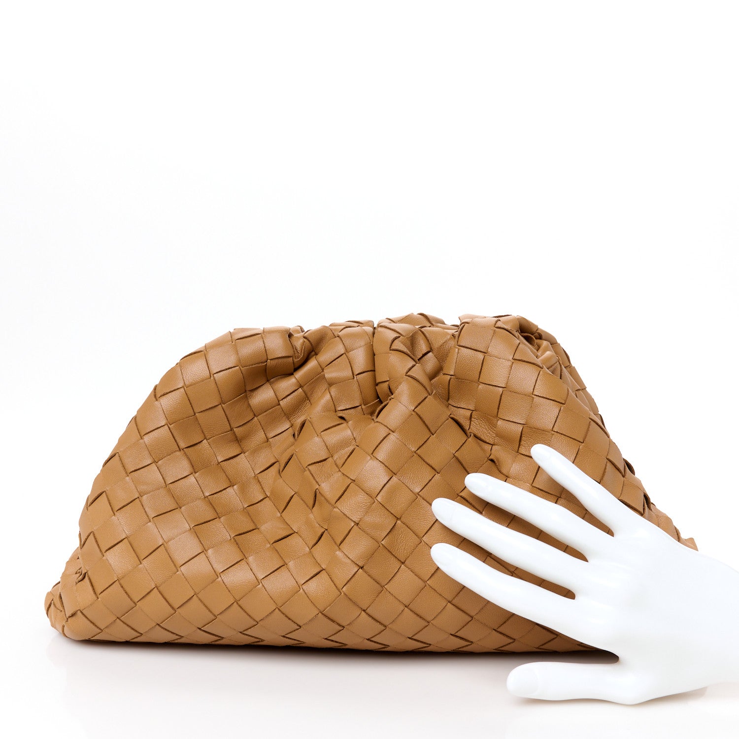 Bottega Veneta Nappa Maxi Intrecciato The Pouch Oversized Clutch Caramel 2 of 10