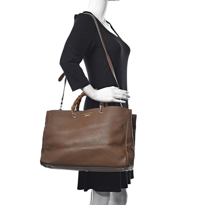 Gucci Cellarius Calfskin Large Bamboo Shopper Tote Acero 2 of 20