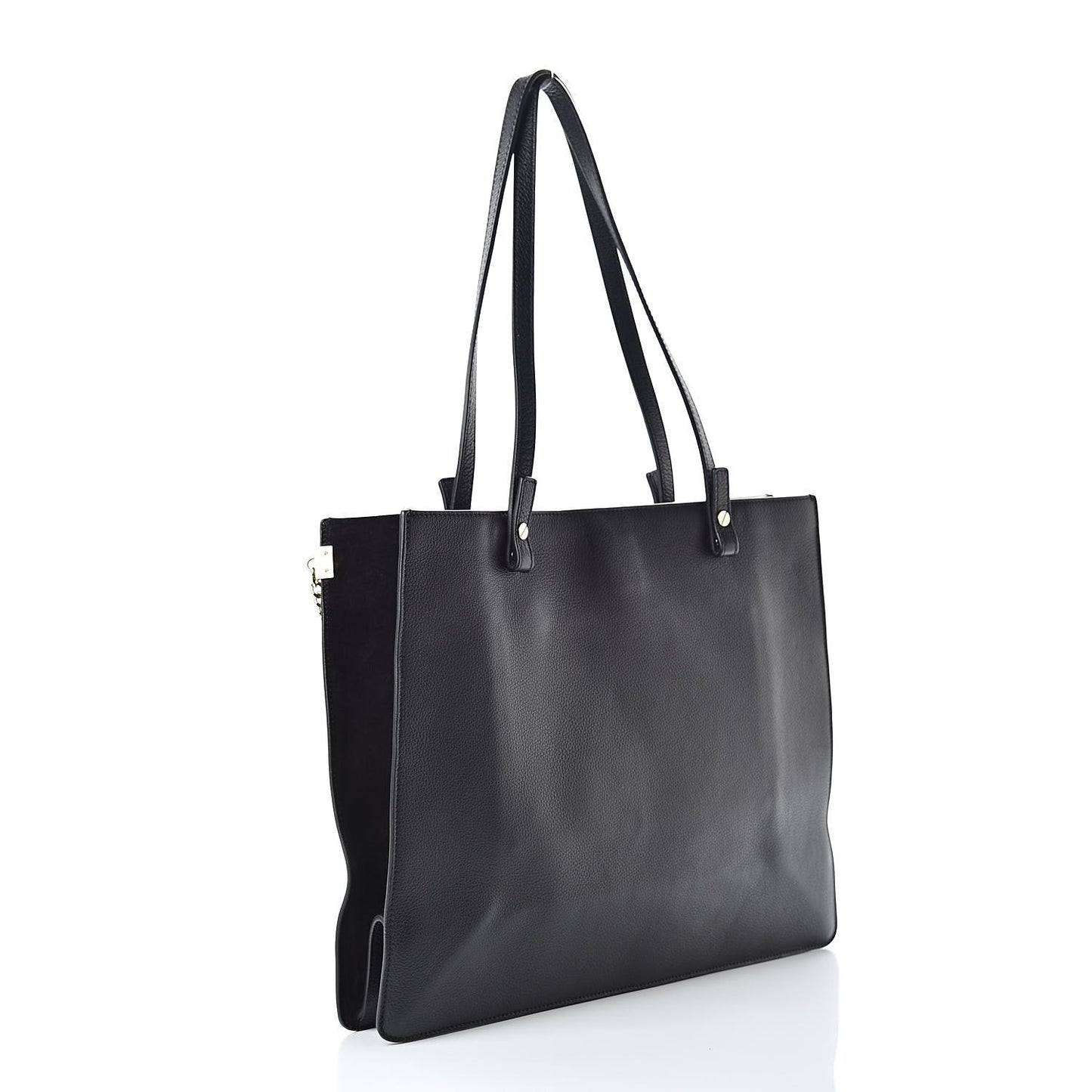 Grained Calfskin Suede Medium Faye Tote Black