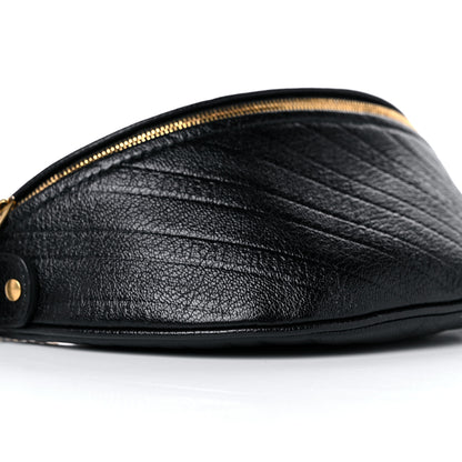 Balenciaga Shiny Goatskin Allover Logo Embossed XXS Souvenir Belt Bag Black 7 of 10