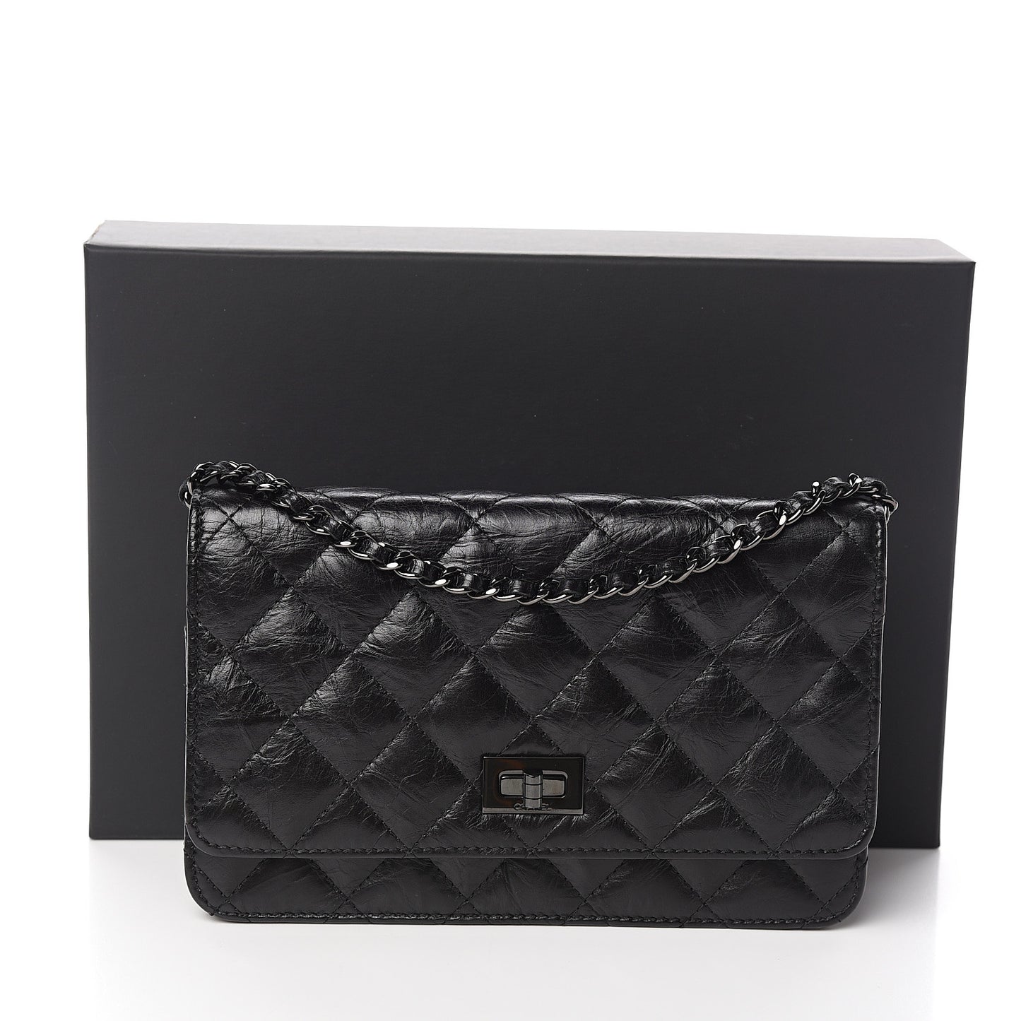 Aged Calfskin Quilted Reissue Wallet On Chain WOC So Black