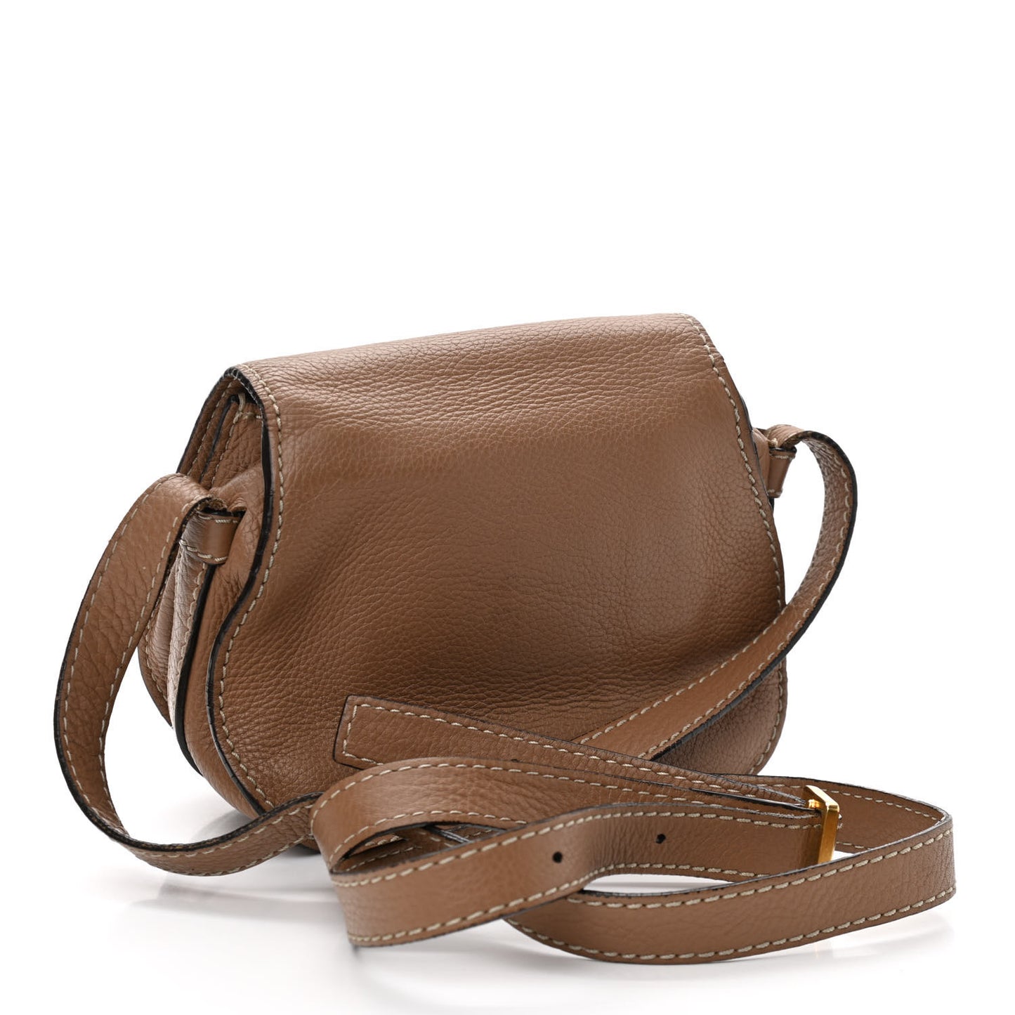 Calfskin Mini Marcie Round Crossbody Bag Nut