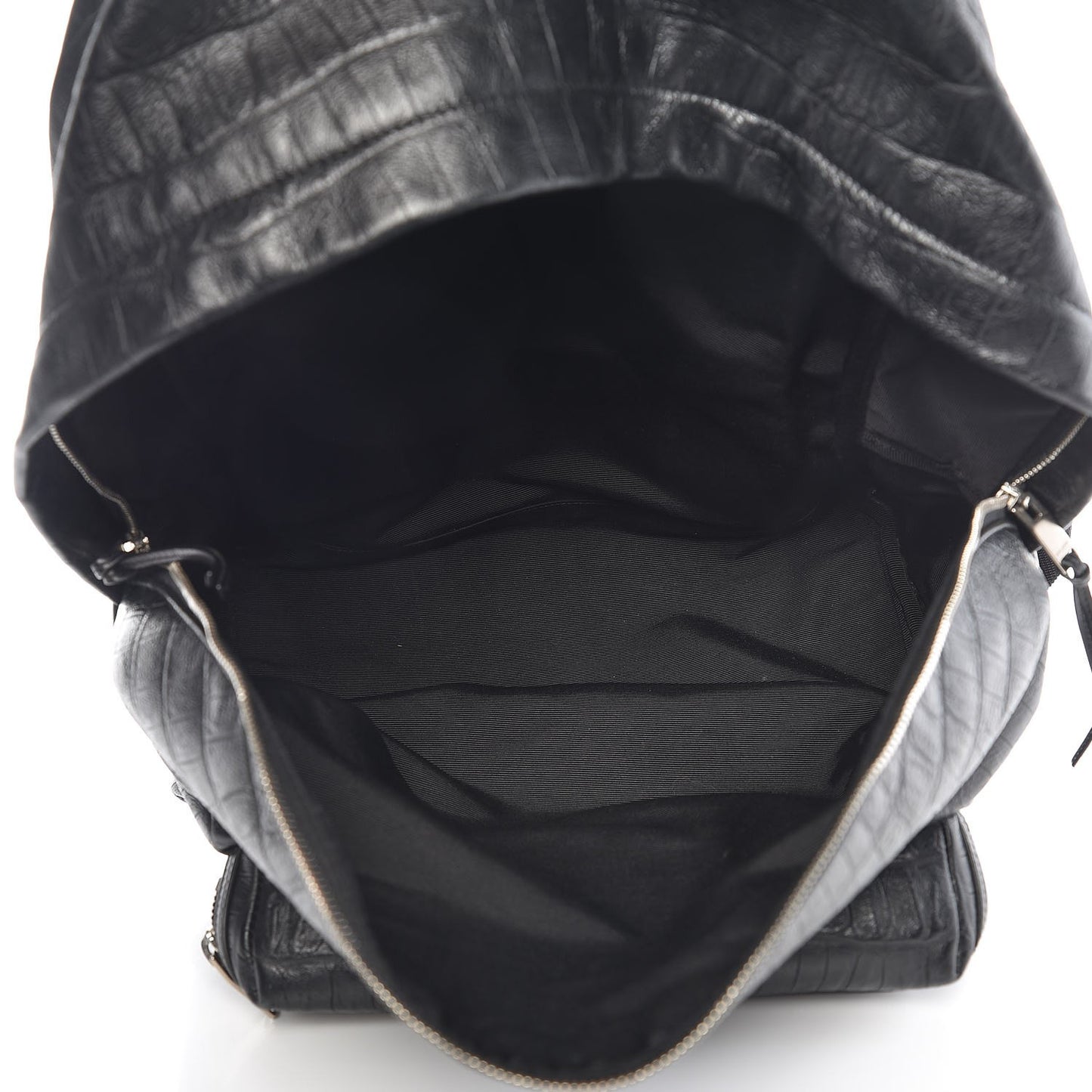 Croc Calfskin Embossed Hunting Backpack Black
