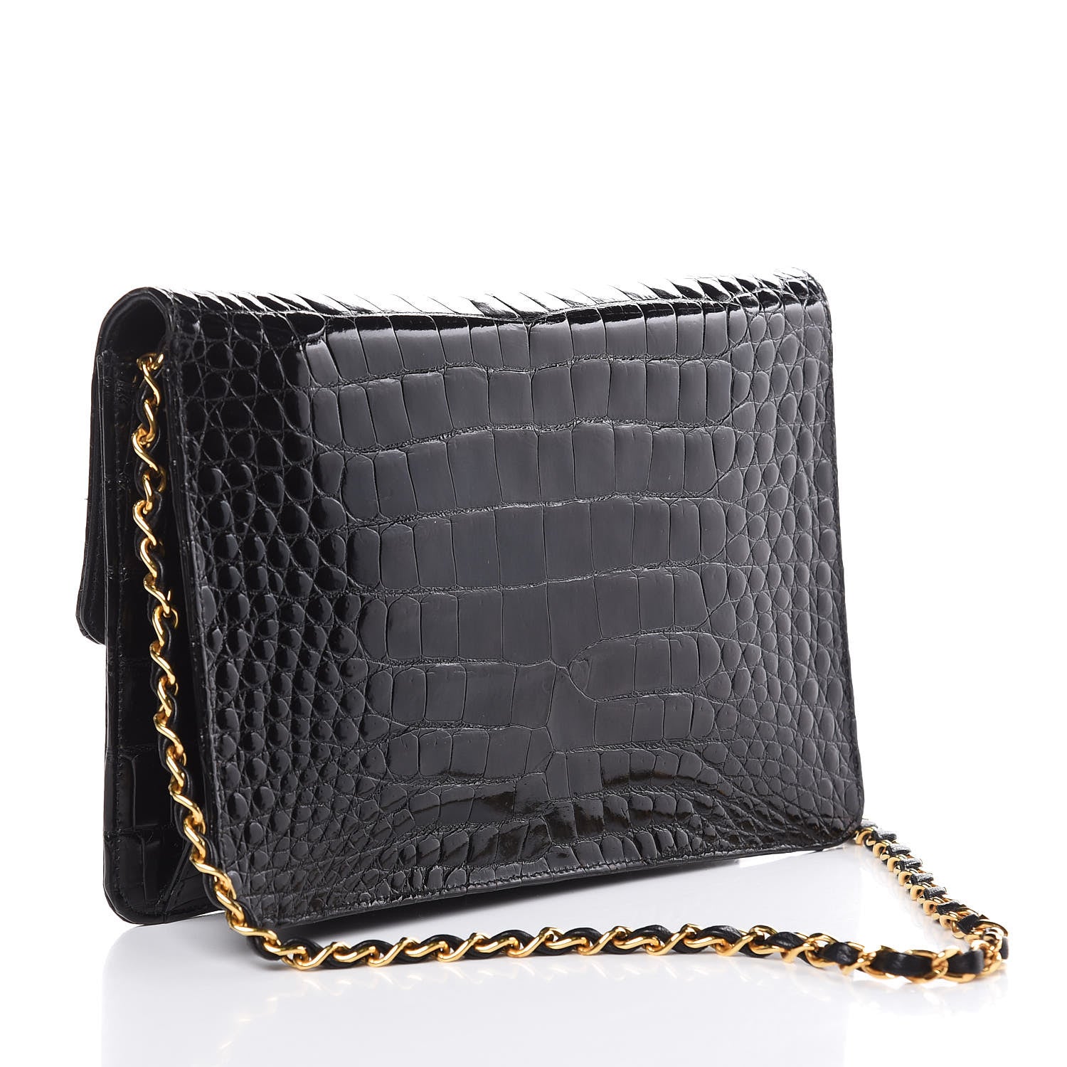 Chanel Shiny Crocodile Small Single Flap Black 3 of 11