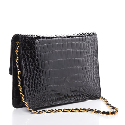 Chanel Shiny Crocodile Small Single Flap Black 3 of 11