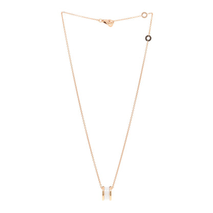 Bulgari 18K Rose Gold White Ceramic B.Zero1 Pendant Necklace 3 of 5
