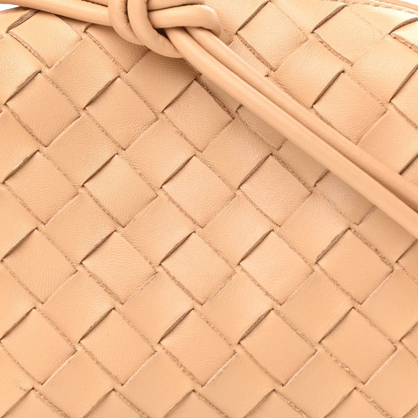 Nappa Intrecciato Mini Loop Camera Bag Almond