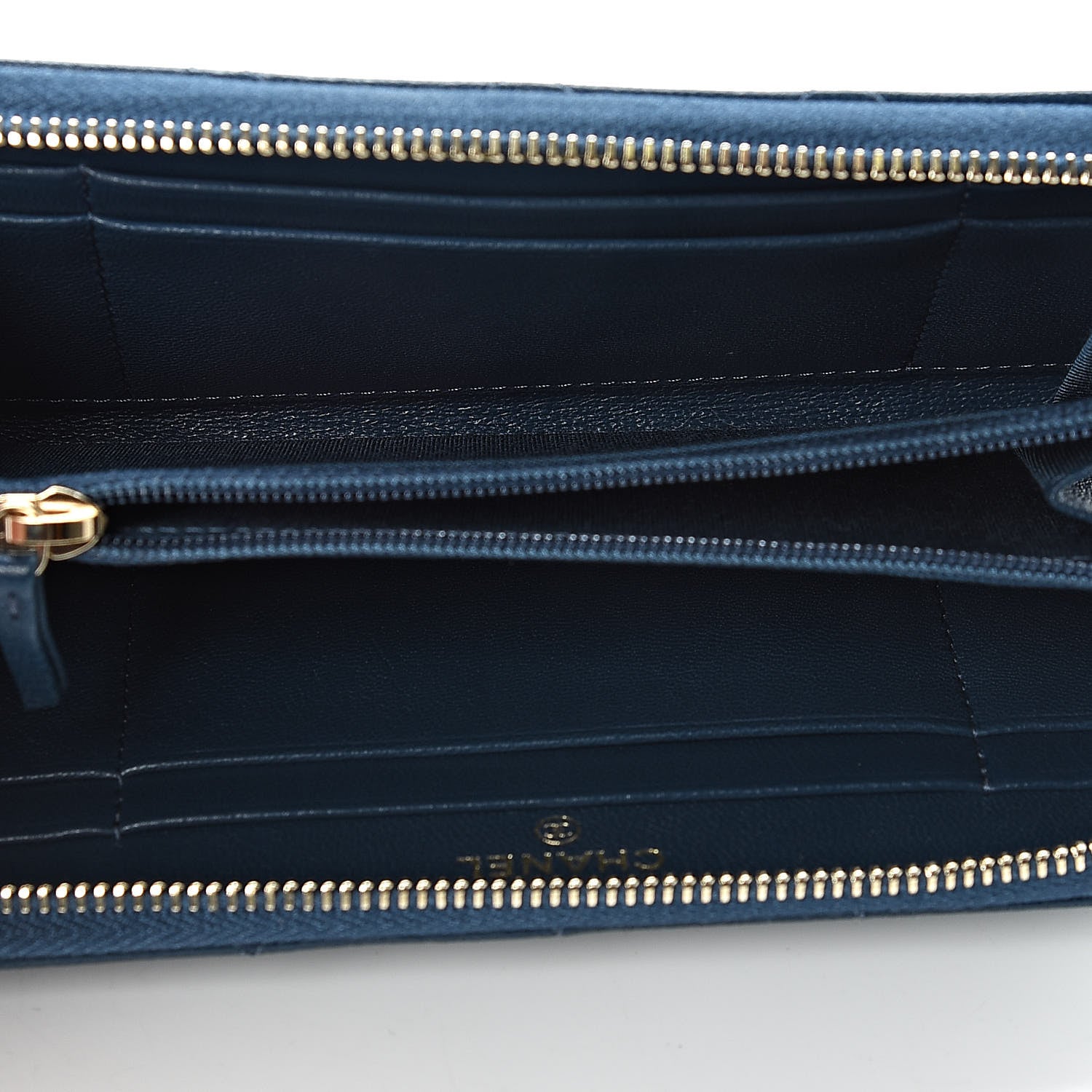 Chanel Lambskin Quilted 19 Small Zip Around Wallet Blue 5 of 9
