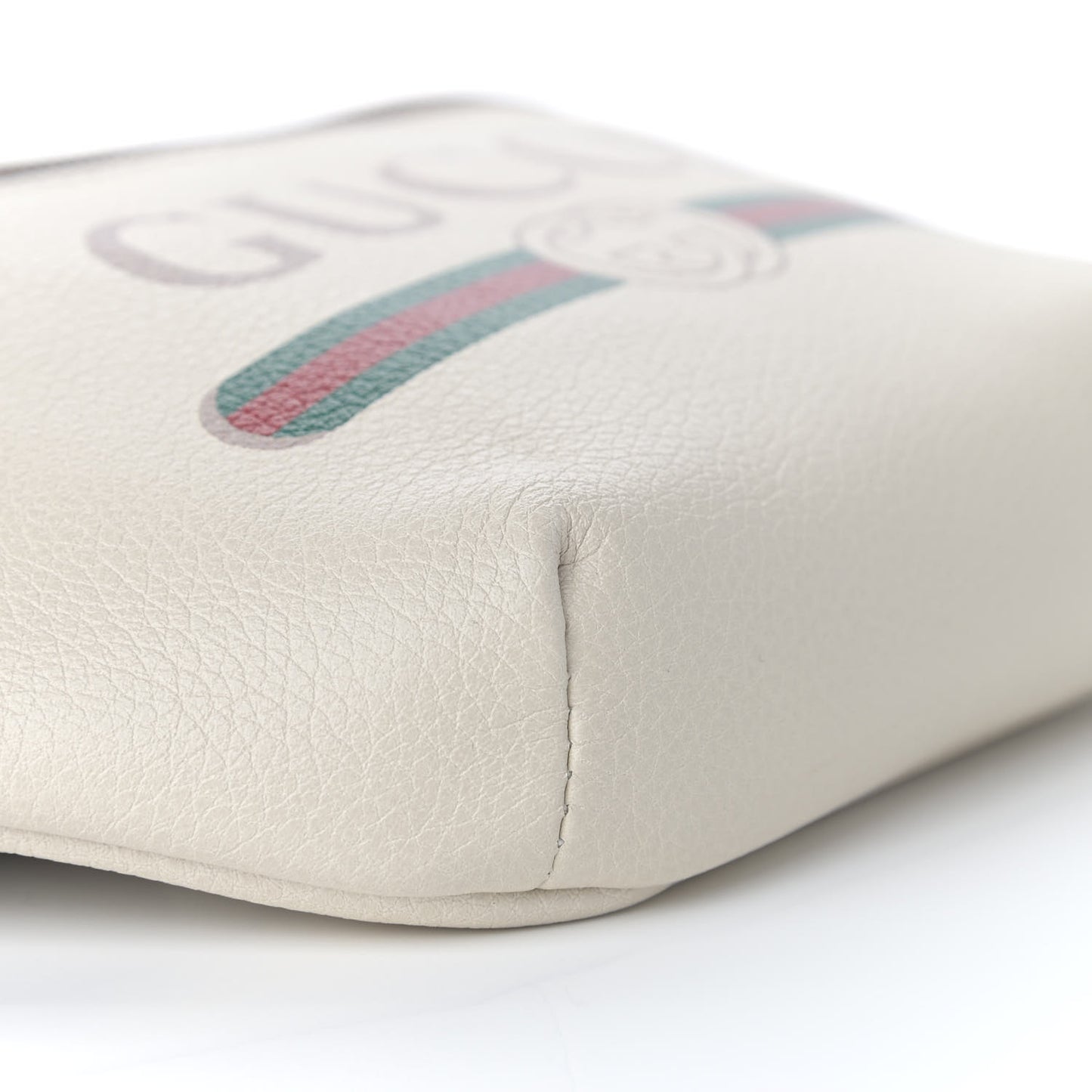 Grained Calfskin Small Logo Belt Bag White