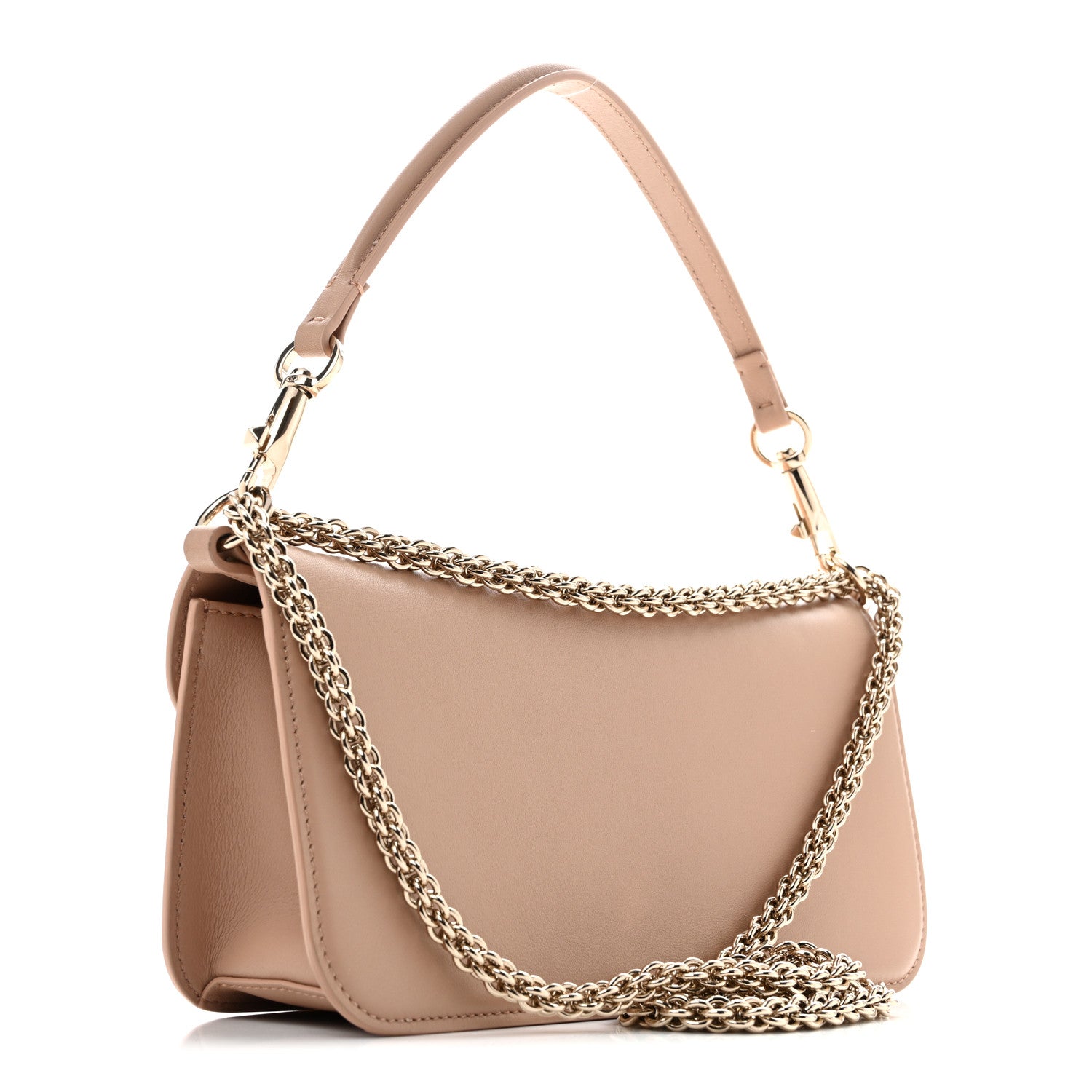 Valentino Garavani Calfskin Enamel Vlogo Loco Shoulder Bag Rose Cannelle 3 of 14
