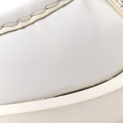 Prada Spazzolato Metal Triangle Logo 40mm Loafer Mules 37.5 White 12 of 14