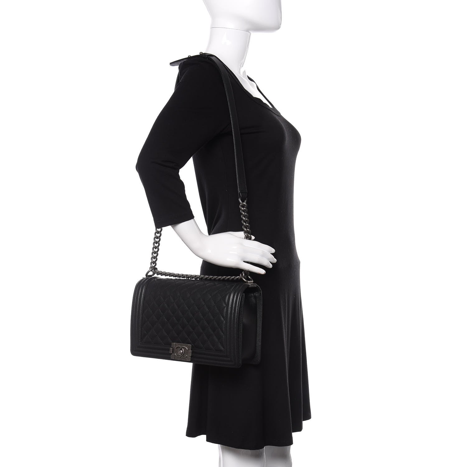 Chanel Caviar Quilted New Medium Boy Flap Black 2 of 10