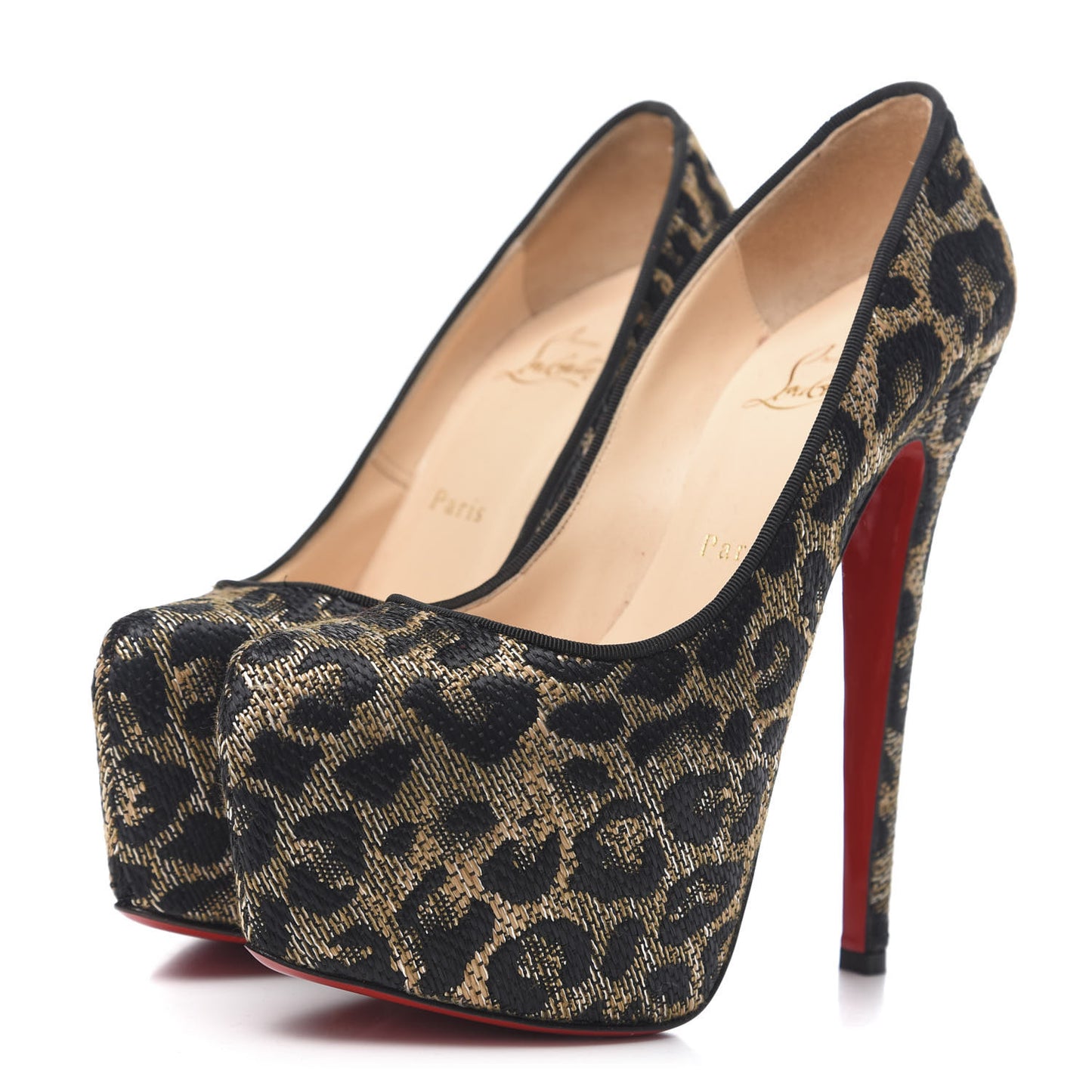 Jacquard Leopard Print Daffodile 160 Pumps 37 Black