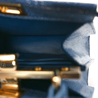 Fendi Stingray Shiny Nappa Petite Peekaboo I SEE U Satchel Mirto 5 of 10