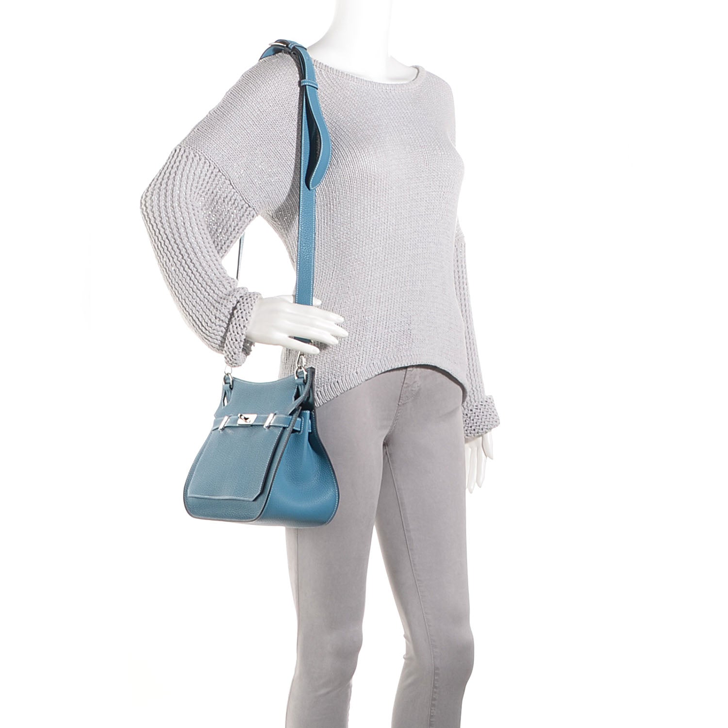 Hermes Taurillon Clemence Jypsiere 28 Blue Jean 2 of 20