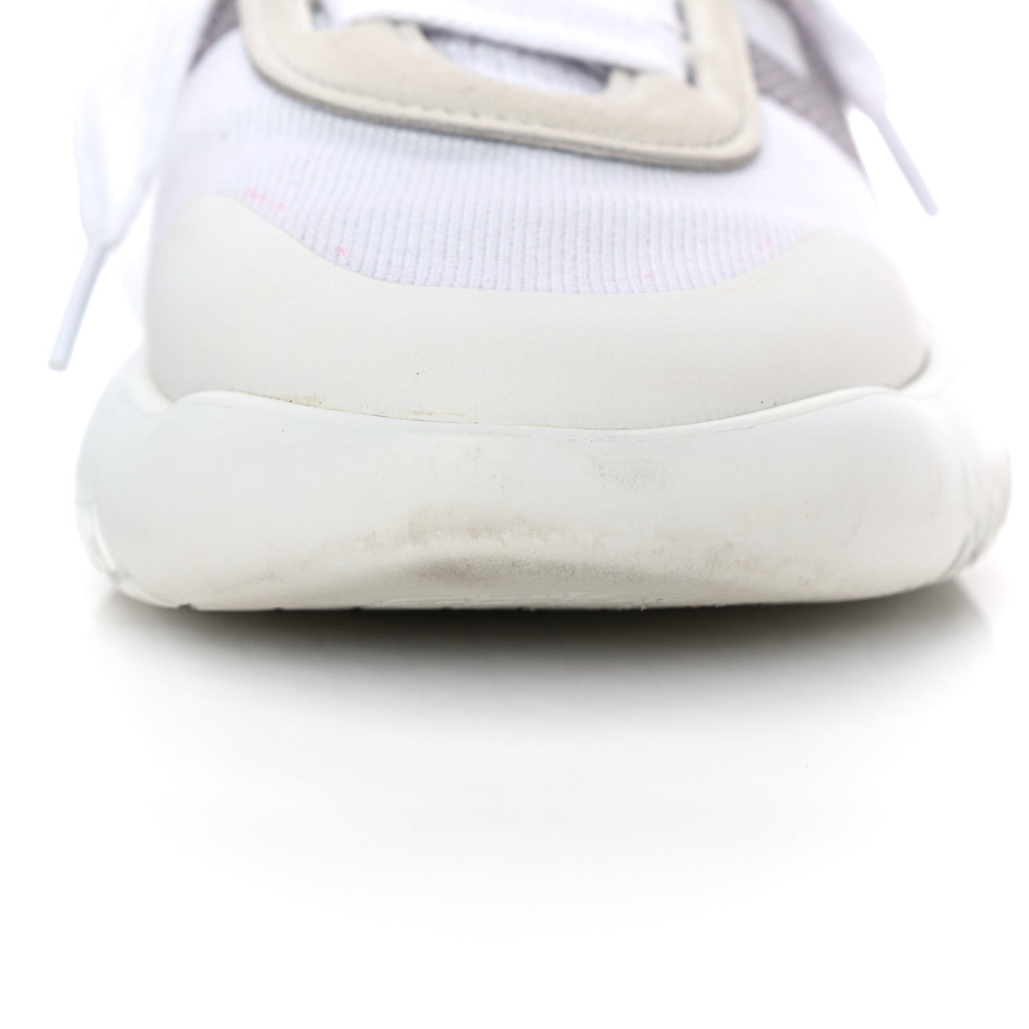 Hermes Knit Suede Goatskin Womens Crew Sneakers 36 White Gris 14 of 18