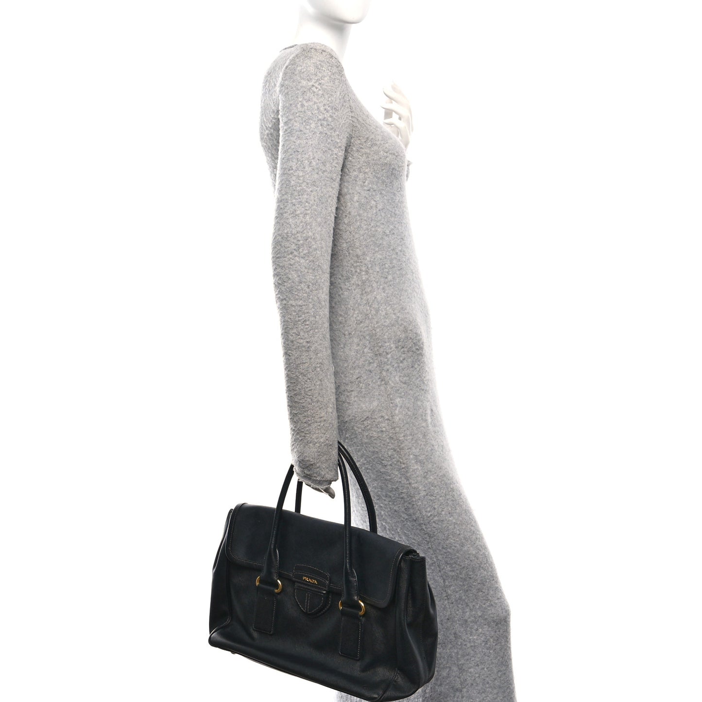Saffiano Top Handle Satchel Black