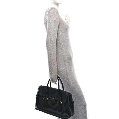 Prada Saffiano Top Handle Satchel Black 2 of 9