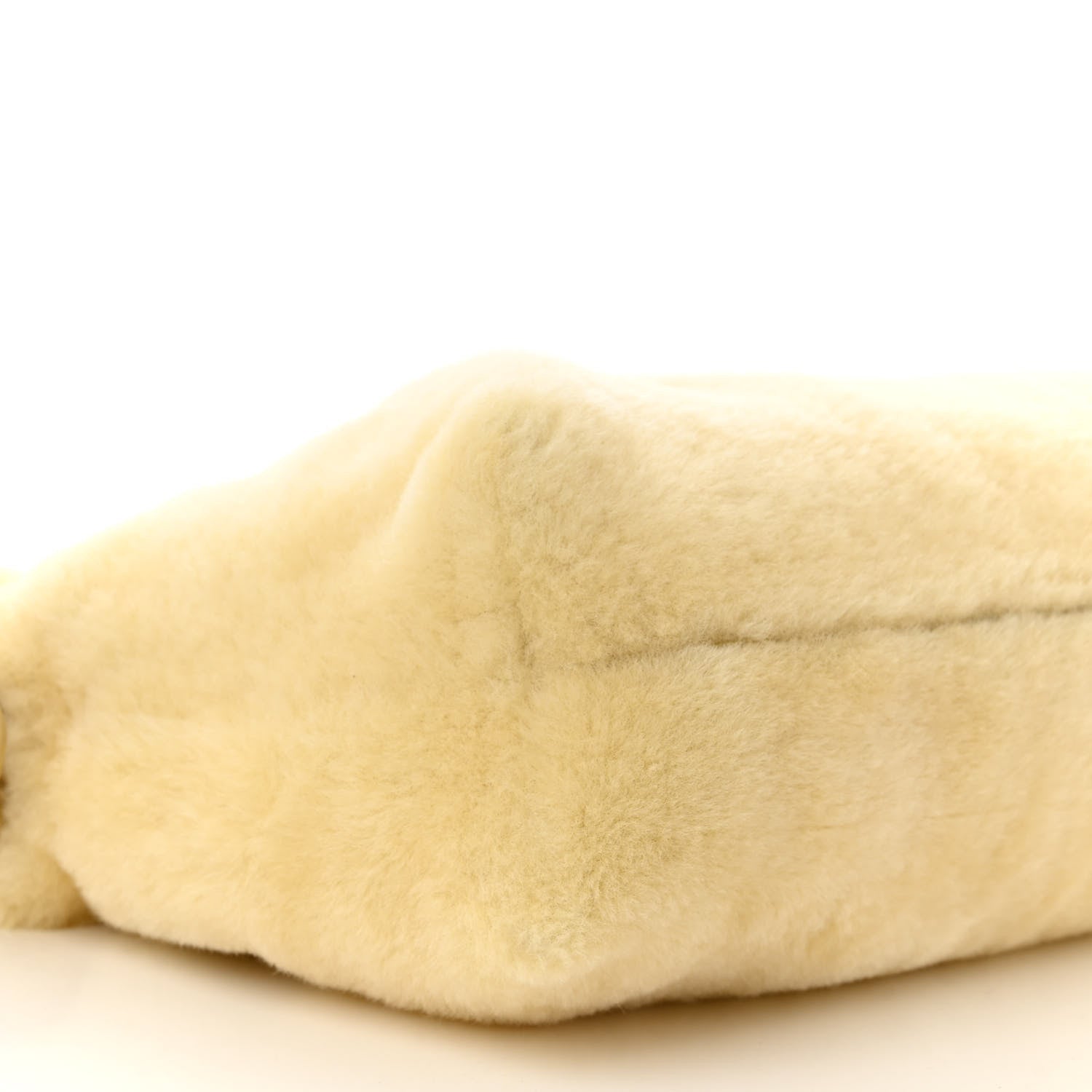 Loewe Shearling Flamenco Knot Clutch Cream 9 of 11