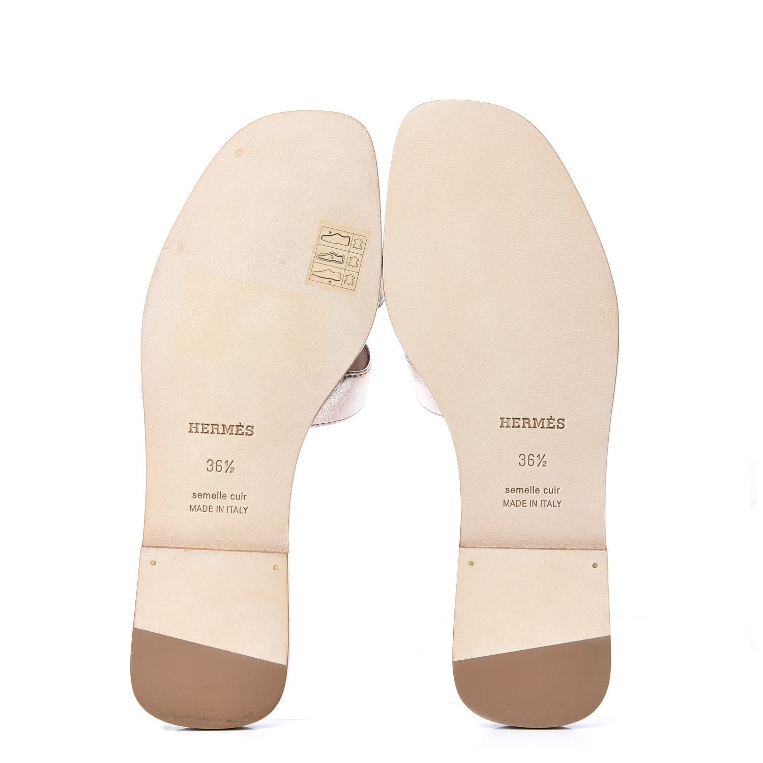 Hermes Metallic Nappa Oran Sandals 36.5 Rose Dore 6 of 10