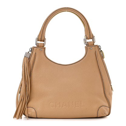 Chanel Grained Calfskin Tassel Hobo Beige 1 of 12