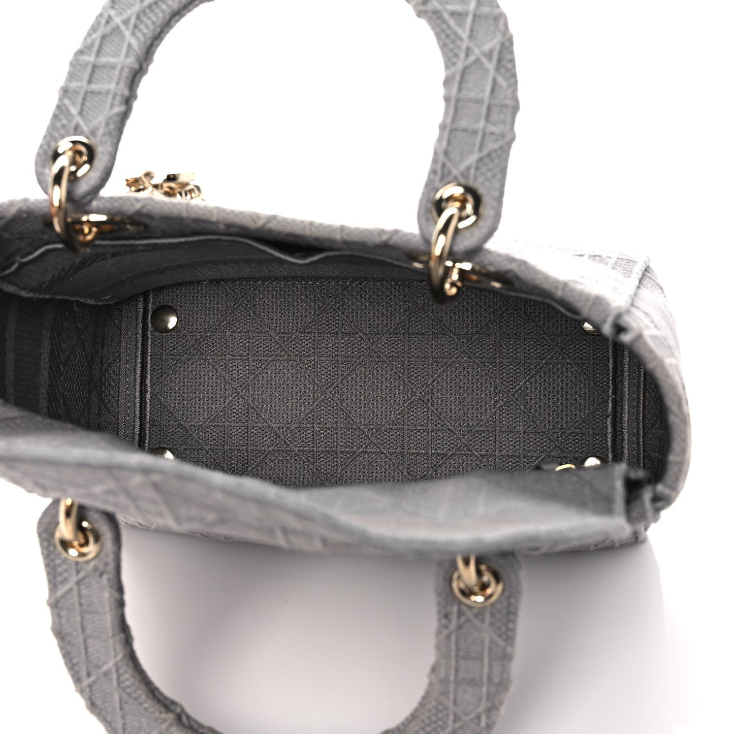 Canvas Embroidered Cannage Medium Lady D-Lite Gray
