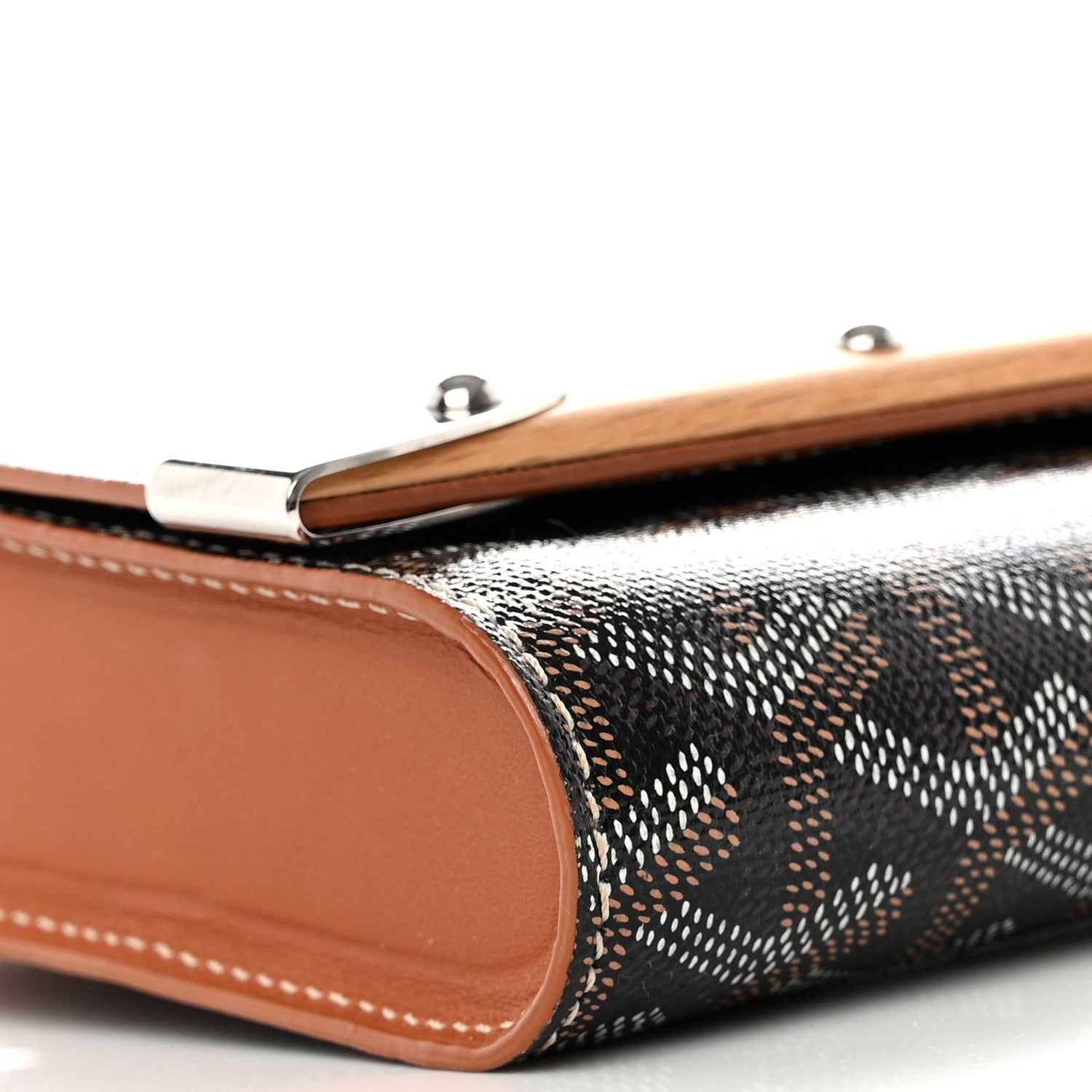 Goyard Goyardine Monte Carlo Bois Clutch With Strap Black Gold 9 of 11