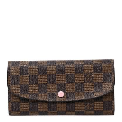 Louis Vuitton Damier Ebene Emilie Wallet Rose Ballerine 1 of 8