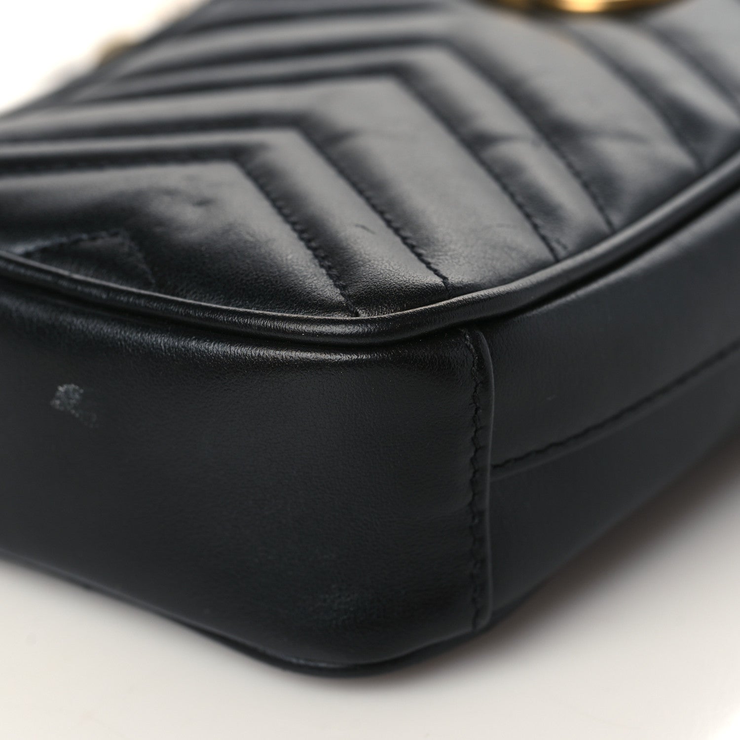 Gucci Calfskin Matelasse Mini GG Marmont Crossbody Bag Black 9 of 11