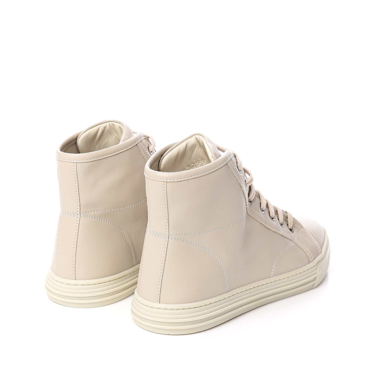 Gucci Calfskin Womens High Top Sneakers 37.5 Mystic White 4 of 9