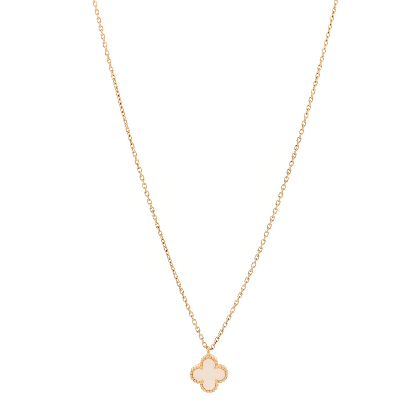 18K Yellow Gold Mother of Pearl Sweet Alhambra Pendant Necklace