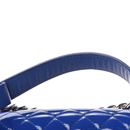 Chanel Patent Calfskin Quilted Medium Plexiglass Boy Flap Blue 15 of 15