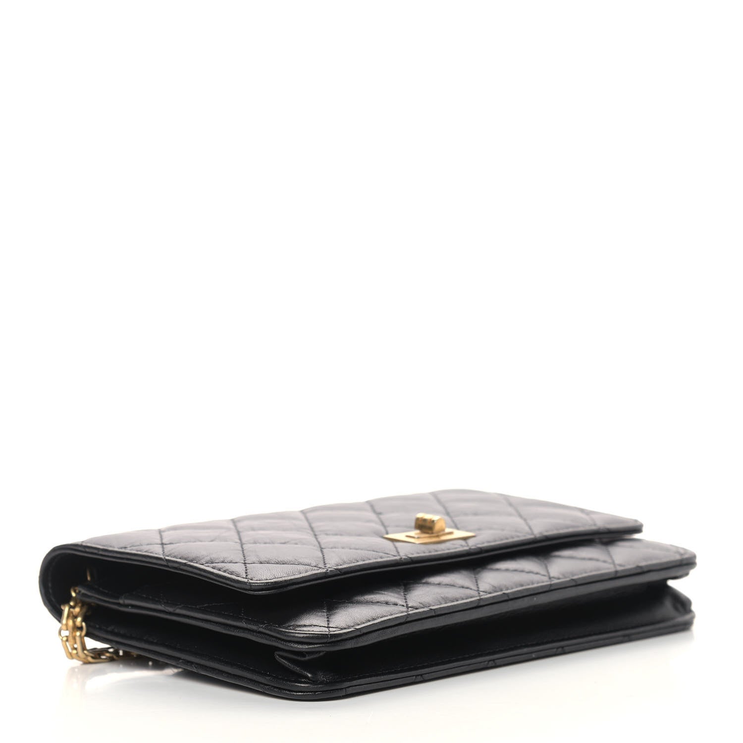 Chanel Aged Calfskin Quilted Reissue Wallet On Chain WOC Black 4 of 11