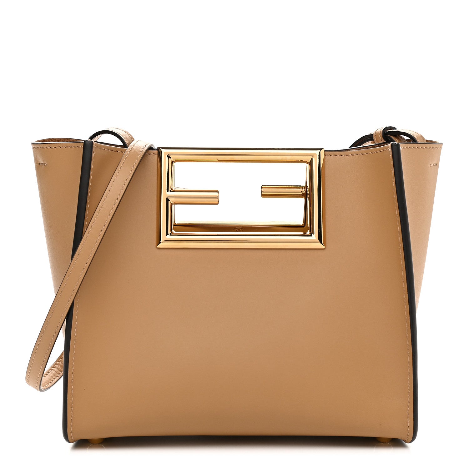 Fendi Vitello King Small Fendi Way Tote Miele Scuro 1 of 8