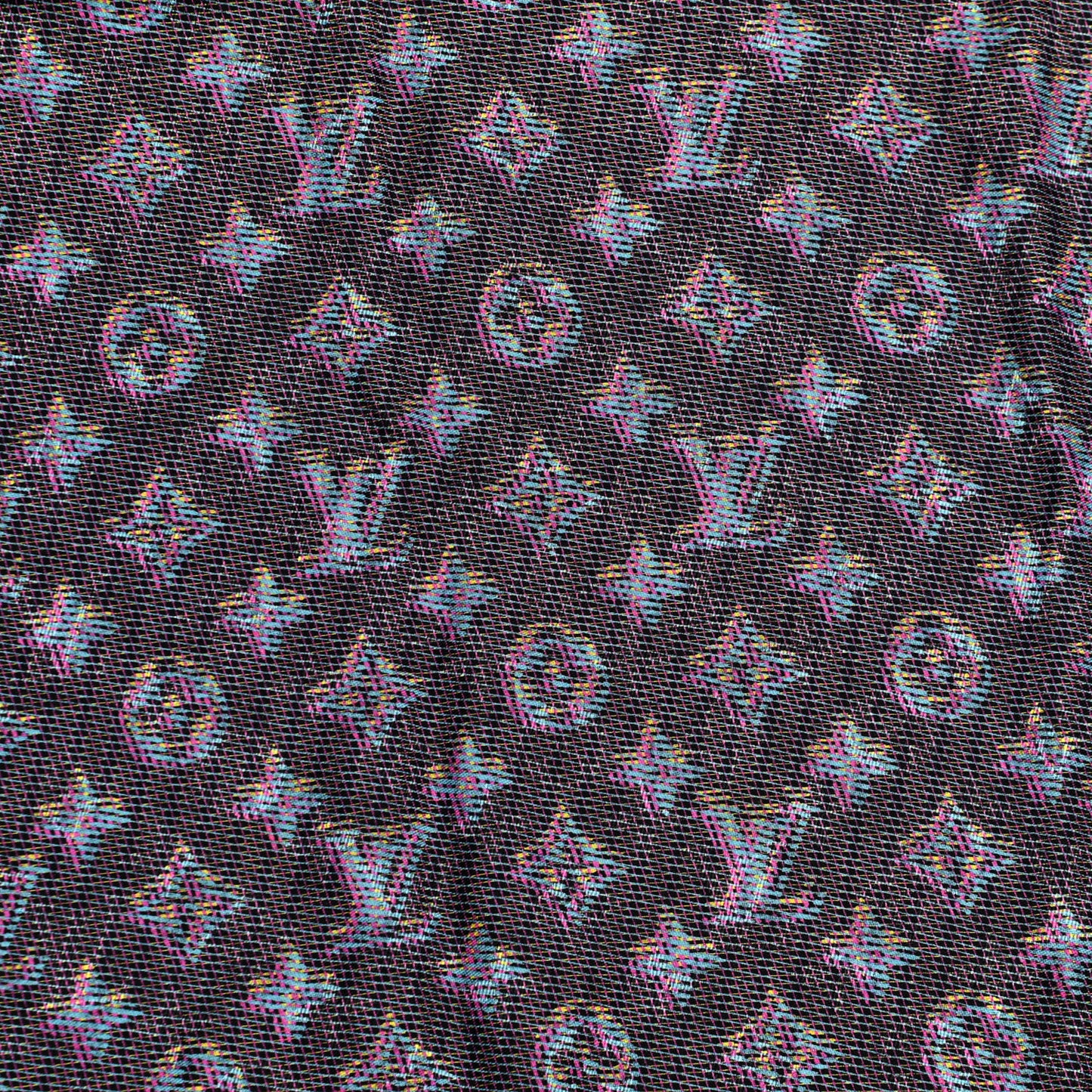 Wool Silk Monogram LV Pop Shawl Blue